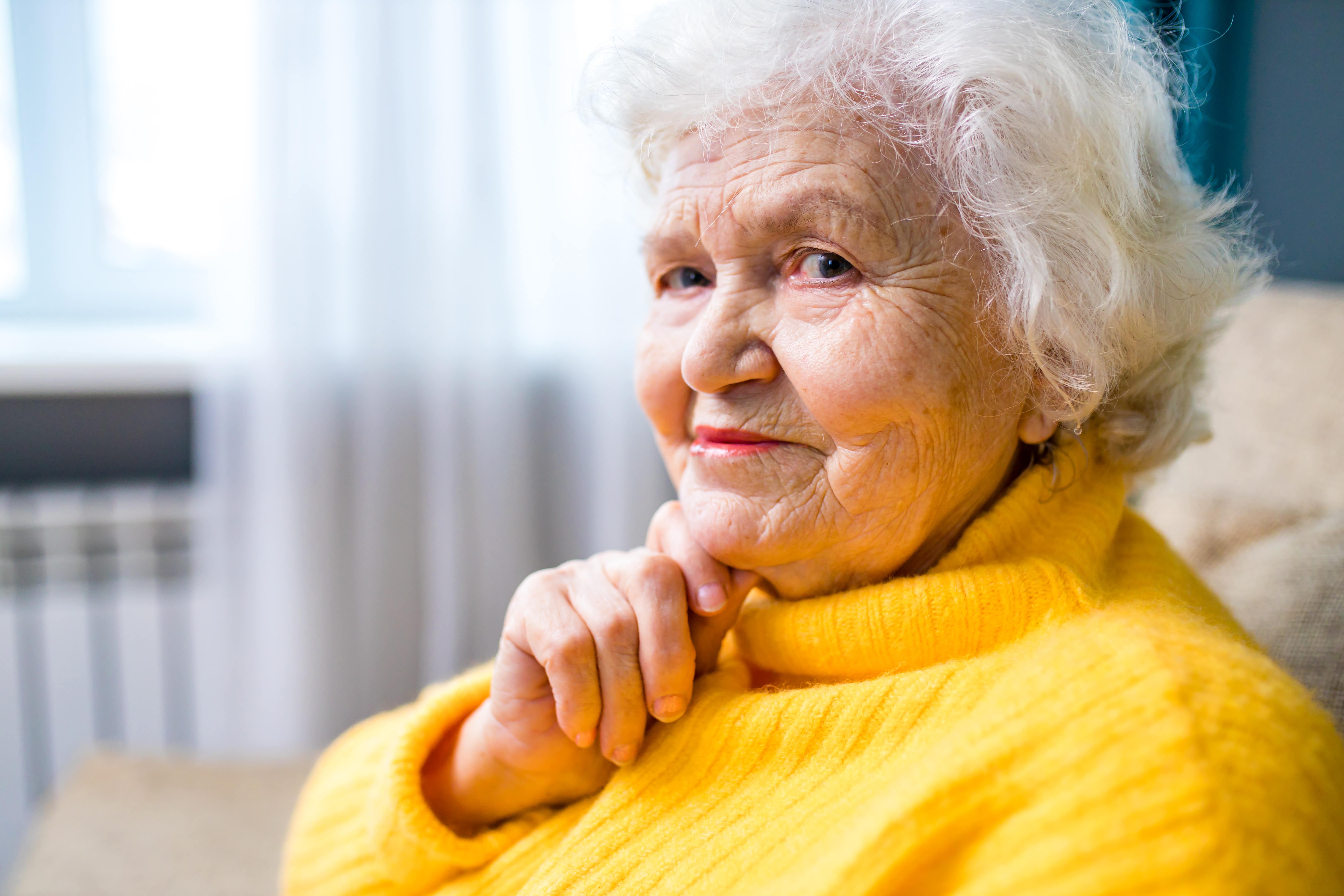 Portrait of senior woman looking thoughtfully at camera